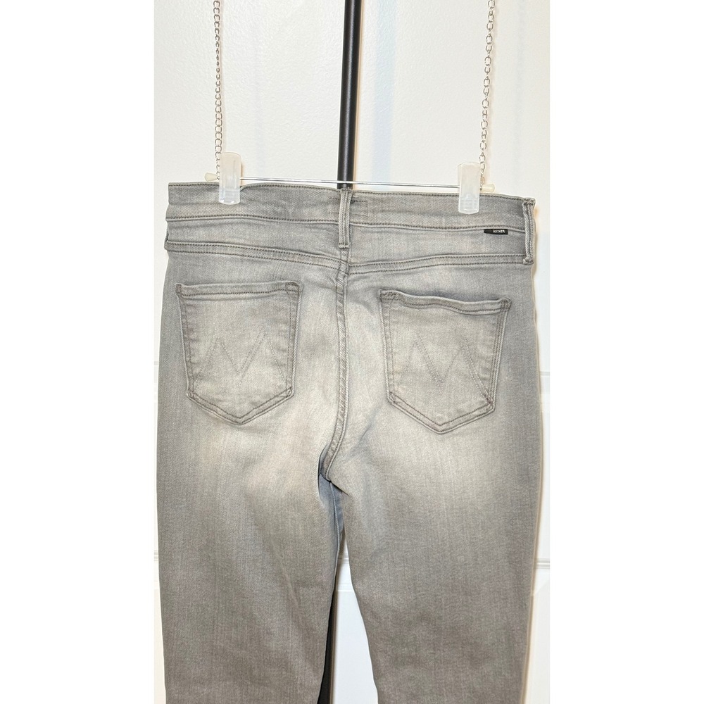 Mother The Rascal Hover Straight Leg Jeans Grey High Rise Slim Stretch Denim 29 - Picture 7 of 12